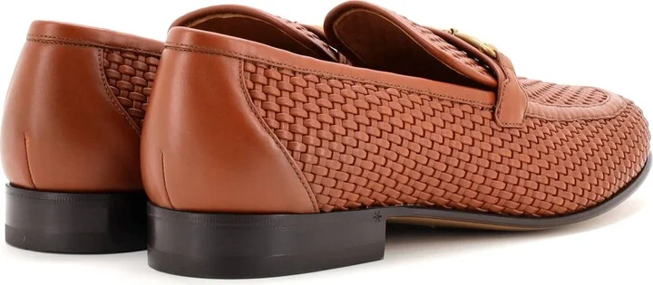 GUCCI Men's Horsebit Loafers Woven Leather - Image 3