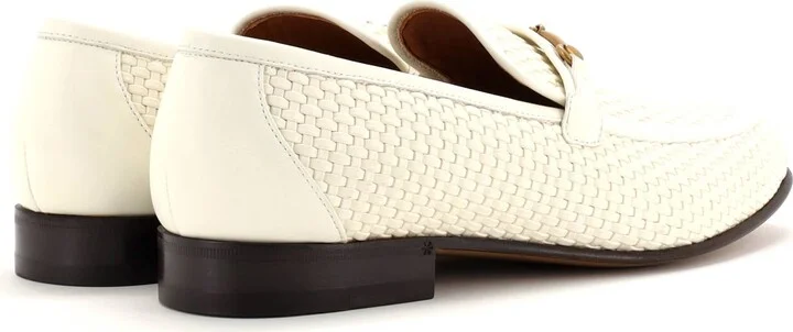 GUCCI Men's Horsebit Loafers Woven Leather - Image 3