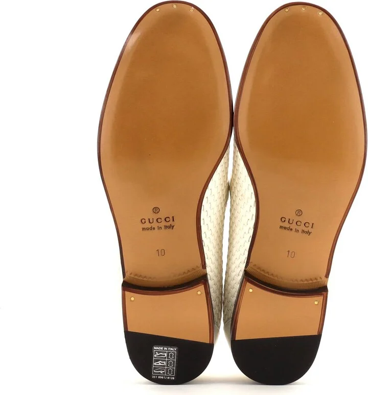 GUCCI Men's Horsebit Loafers Woven Leather - Image 4