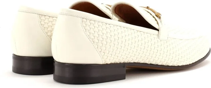 GUCCI Men's Horsebit Loafers Woven Leather - Image 3