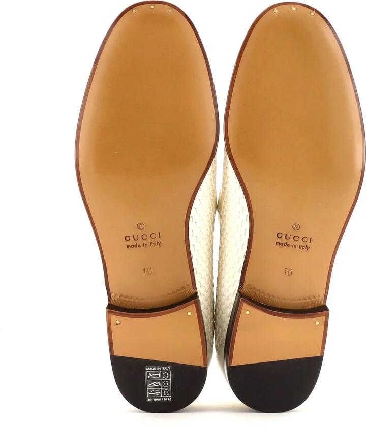 GUCCI Men's Horsebit Loafers Woven Leather - Image 4