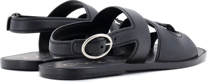 GUCCI Men's Interlocking G Cut-Out Slingback Sandals Leather - Image 3