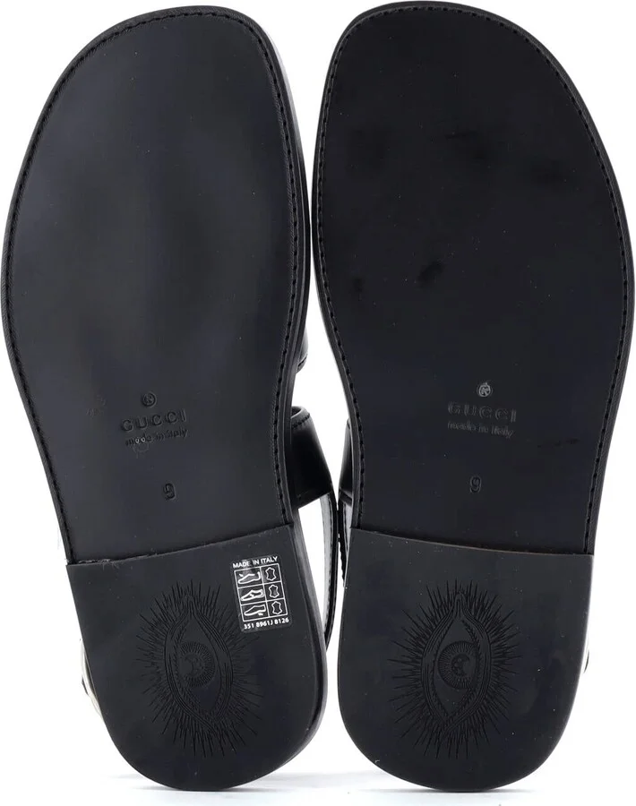 GUCCI Men's Interlocking G Cut-Out Slingback Sandals Leather - Image 4