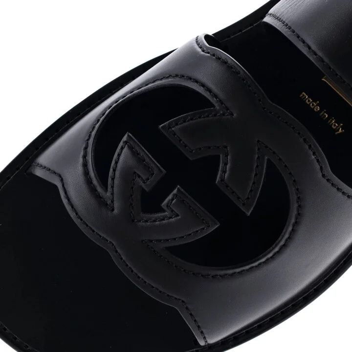 GUCCI Men's Interlocking G Cut-Out Slingback Sandals Leather - Image 5