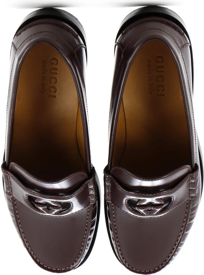 GUCCI Men's Interlocking G Cutout Loafers Leather - Image 2