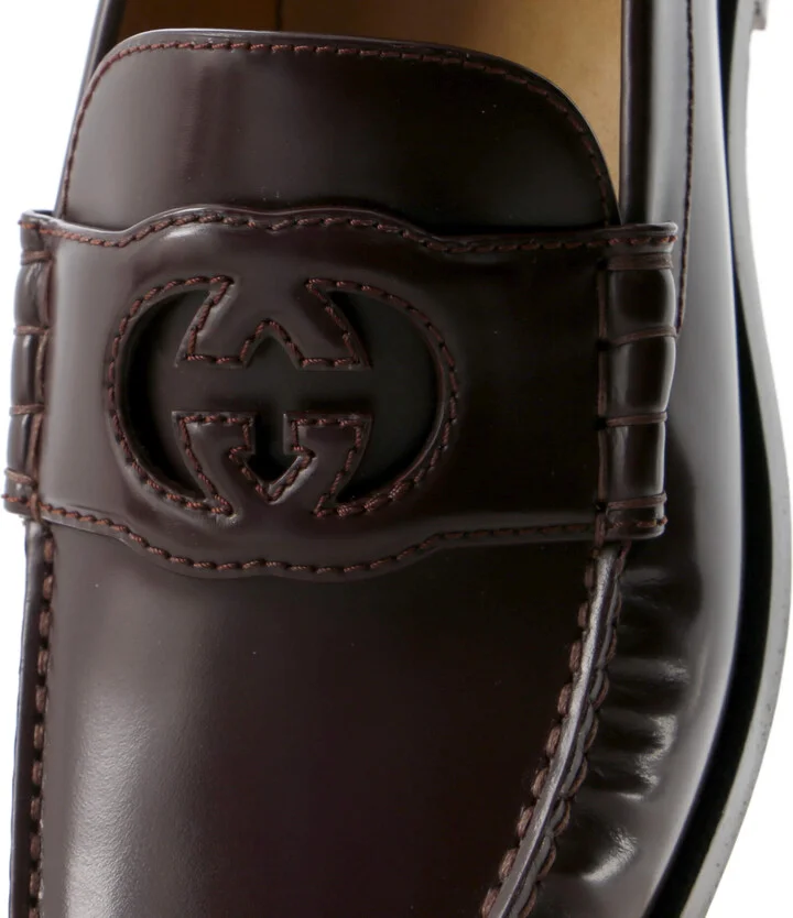 GUCCI Men's Interlocking G Cutout Loafers Leather - Image 5
