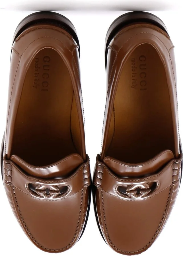 GUCCI Men's Interlocking G Cutout Loafers Leather - Image 2