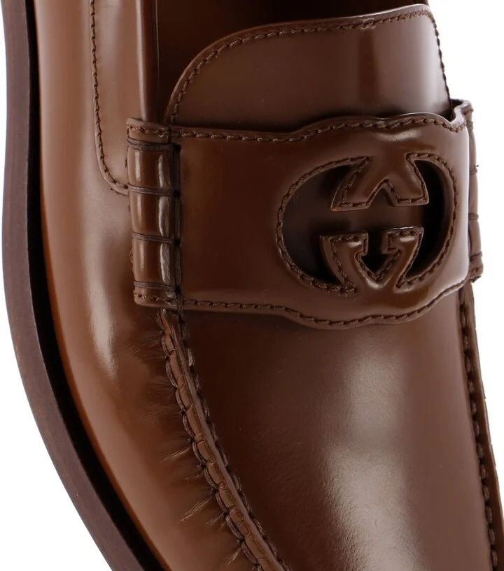 GUCCI Men's Interlocking G Cutout Loafers Leather - Image 5