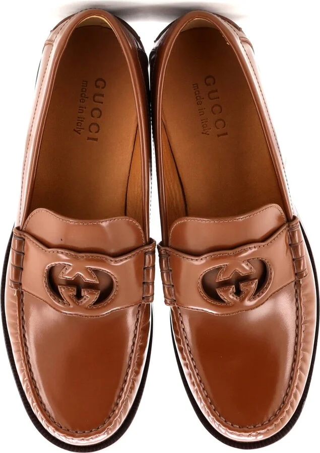 GUCCI Men's Interlocking G Cutout Loafers Leather - Image 2