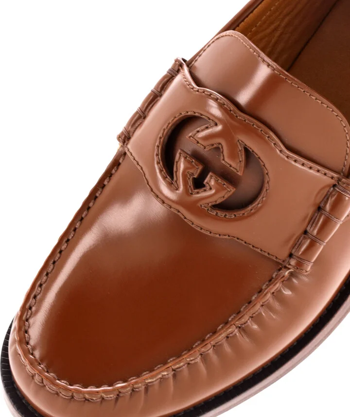 GUCCI Men's Interlocking G Cutout Loafers Leather - Image 5