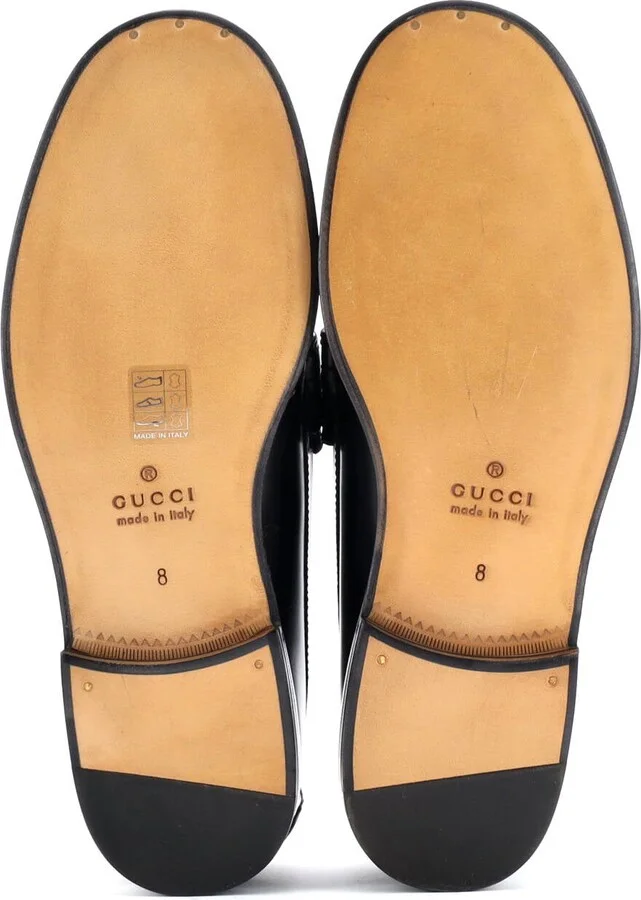 GUCCI Men's Kaveh Tassel Loafers Leather with GG Coated Canvas - Image 4