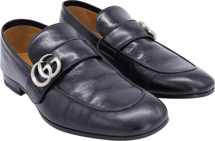 Gucci Men's Leather Gg Marmont Loafer (Authentic Pre-Loved)