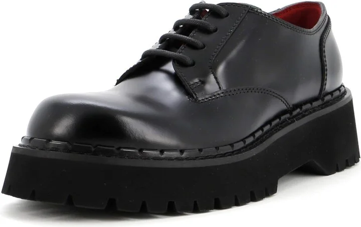 GUCCI Men's Platform Lace Up Derby Shoes Leather