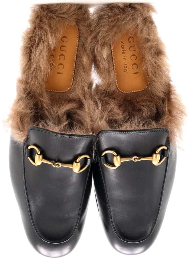 GUCCI Men's Princetown Mules Leather with Fur - Image 2