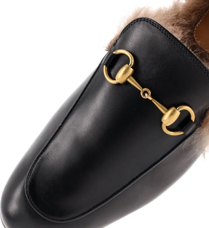 GUCCI Men's Princetown Mules Leather with Fur - Image 5