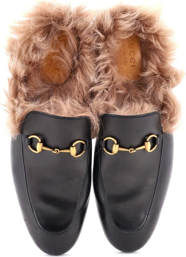 GUCCI Men's Princetown Mules Leather with Fur - Image 2