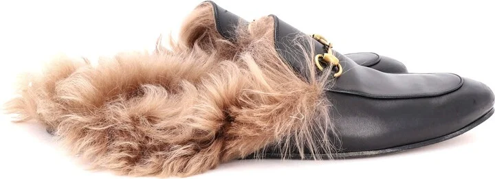 GUCCI Men's Princetown Mules Leather with Fur - Image 3