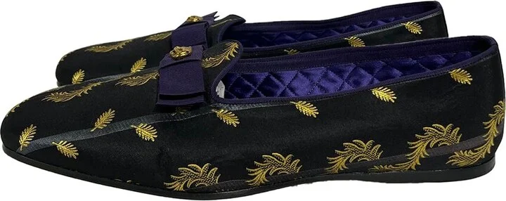 Gucci Men's Satin Slip-On Jacquard Dress Loafer (Authentic Pre-Loved) - Image 2