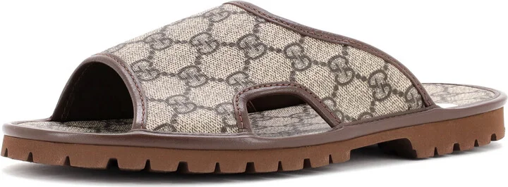 GUCCI Men's Slide Sandals GG Coated Canvas