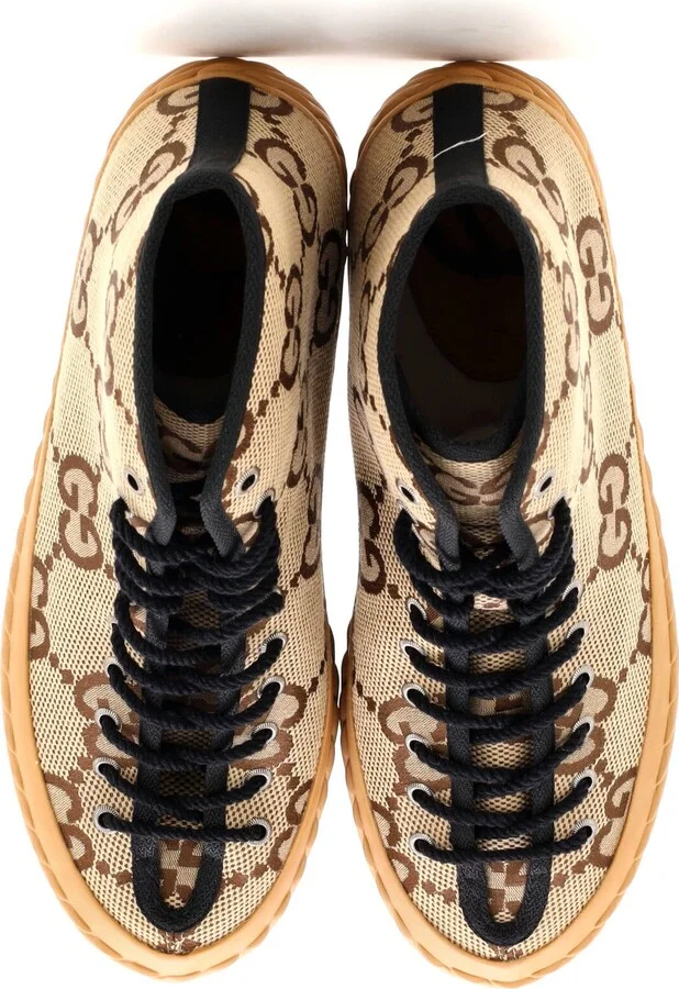 GUCCI Men's Tortuga High Top Sneakers Jumbo GG Canvas - Image 2