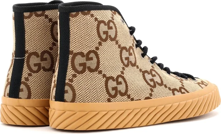 GUCCI Men's Tortuga High Top Sneakers Jumbo GG Canvas - Image 3