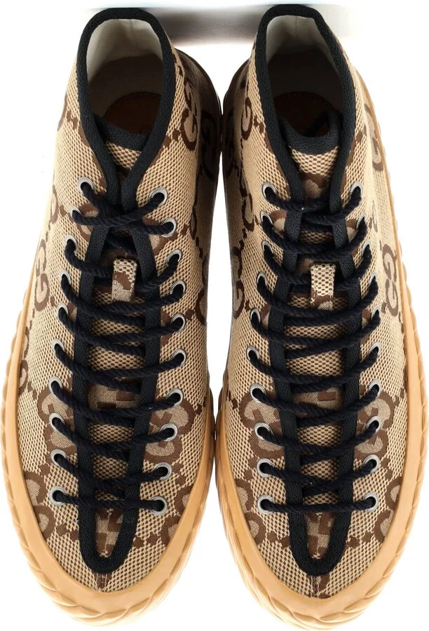 GUCCI Men's Tortuga High Top Sneakers Jumbo GG Canvas - Image 2