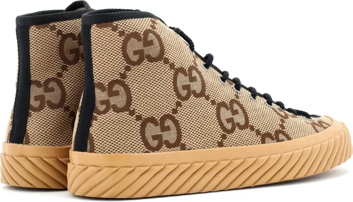 GUCCI Men's Tortuga High Top Sneakers Jumbo GG Canvas - Image 3