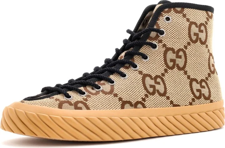 GUCCI Men's Tortuga High Top Sneakers Jumbo GG Canvas