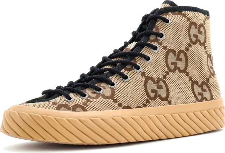 GUCCI Men's Tortuga High Top Sneakers Jumbo GG Canvas