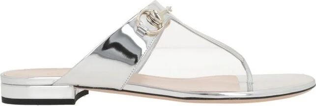 Gucci Metallic Thong Sandals