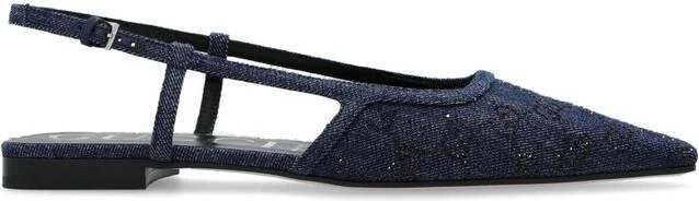 Gucci Monogrammed Denim Flat Shoes