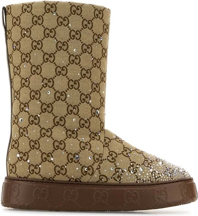 Gucci Monogrammed Embellished Boots
