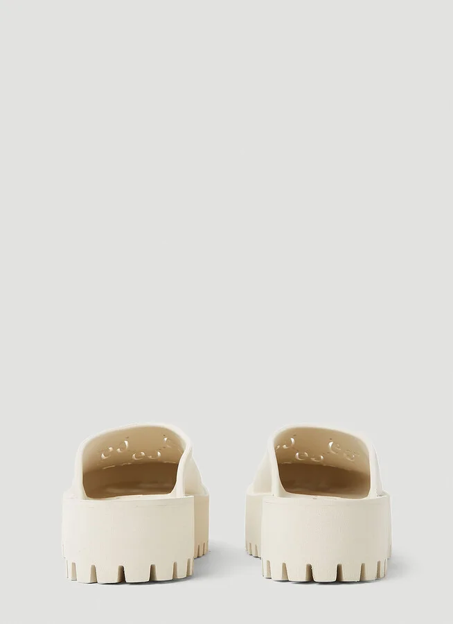 Gucci Perforated G Platform Mules - Woman Mules White Eu - 39 - Image 4