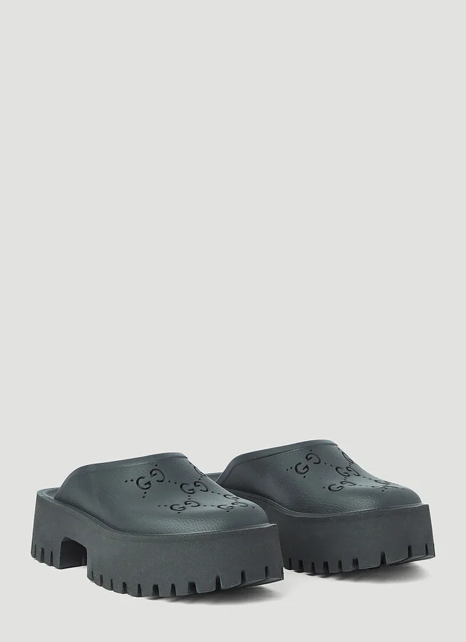 Gucci Perforated G Platform Mules - Woman Slip Ons Black Eu - 40 - Image 2