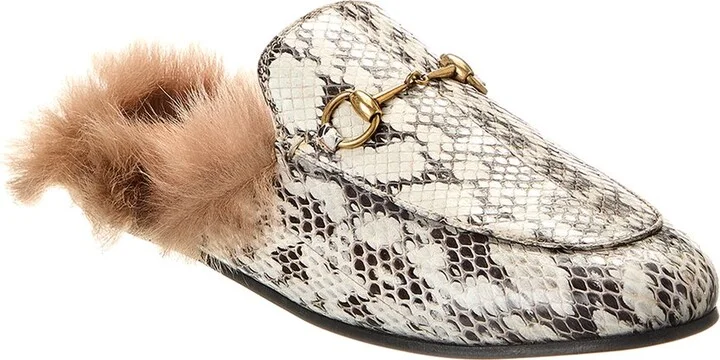 Gucci Princetown Snakeskin Slipper