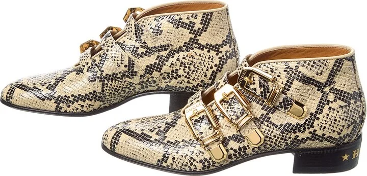 Gucci Python-Embossed Leather Bootie (Authentic Pre-Loved) - Image 2