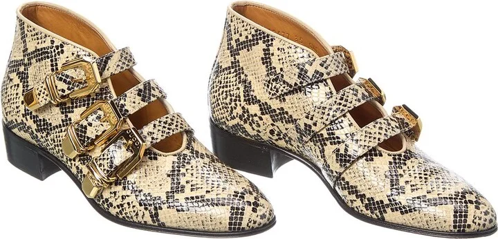 Gucci Python-Embossed Leather Bootie (Authentic Pre-Loved)