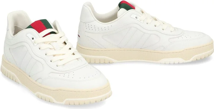 Gucci Re-Web Leather Low-Top Sneakers - Image 3
