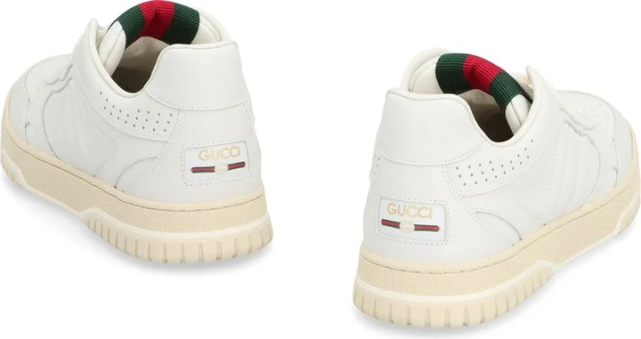 Gucci Re-Web Leather Low-Top Sneakers - Image 4