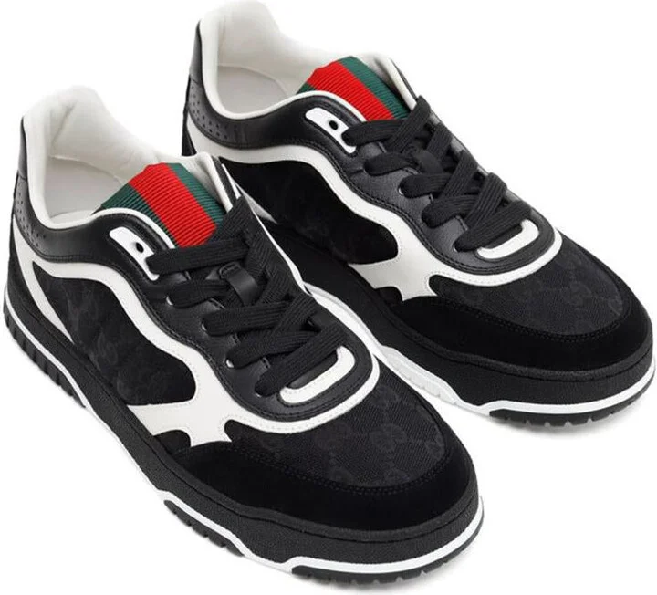 Gucci Re-Web Leather Sneakers - Image 3