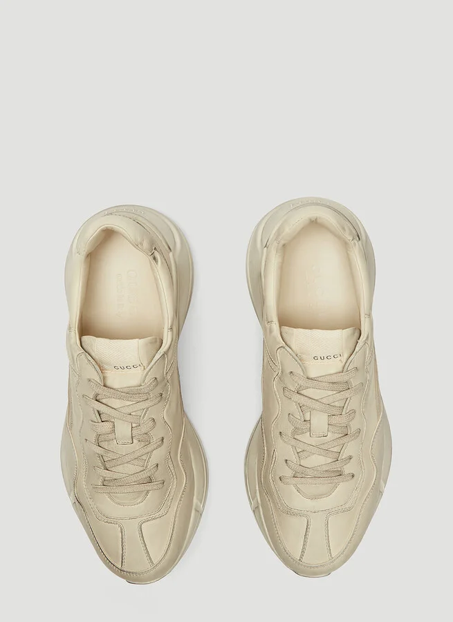 Gucci Rhyton Dirt Leather Sneakers - Man Sneakers White Uk - 10 - Image 2