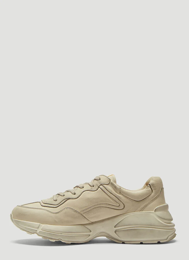 Gucci Rhyton Dirt Leather Sneakers - Man Sneakers White Uk - 10 - Image 3