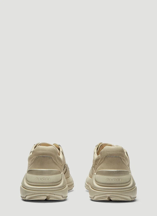 Gucci Rhyton Dirt Leather Sneakers - Man Sneakers White Uk - 10 - Image 4
