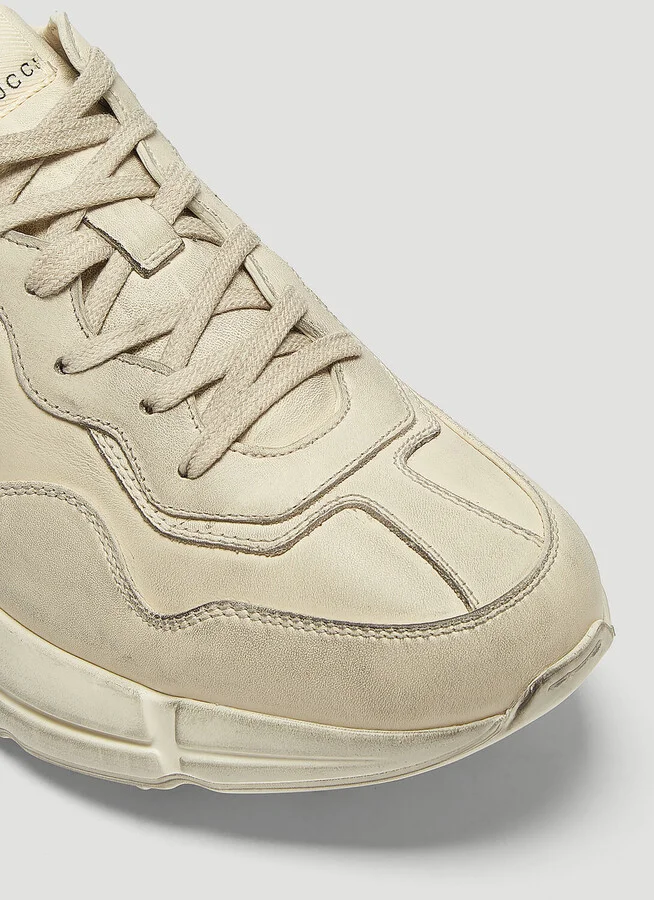 Gucci Rhyton Dirt Leather Sneakers - Man Sneakers White Uk - 10 - Image 5