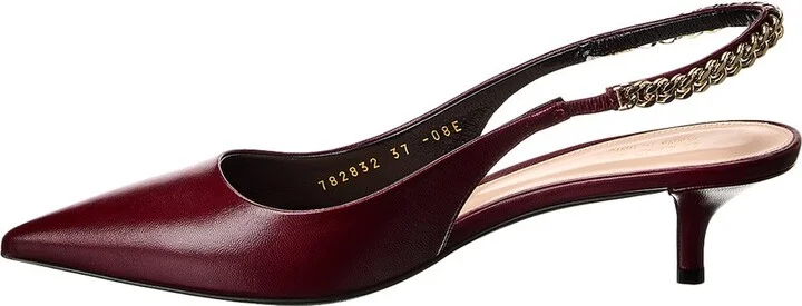 Gucci Signoria Leather Slingback Pump - Image 2