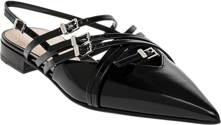 Gucci Strappy Leather Ballet Flat