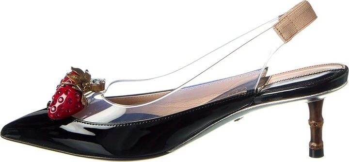 Gucci Vinyl & Patent Slingback Pump - Image 2