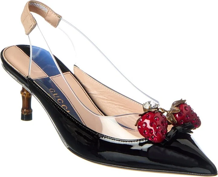 Gucci Vinyl & Patent Slingback Pump