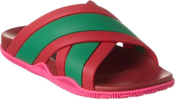 Gucci Web Crossover Rubber Sandal
