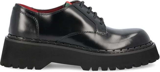 Gucci Web Detailed Lace-Up Shoes